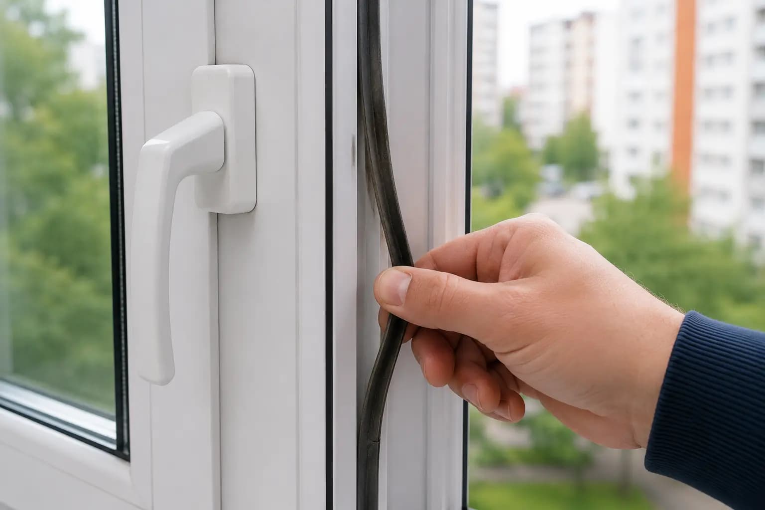 Plastikinio lango tarpinės prieš keitimą